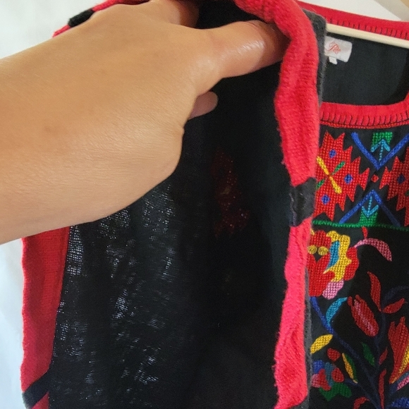 Roja Collection Colorful Heavy Embroidered Poncho Sz 2/XL Boho Western Cowgirl - Picture 6 of 13